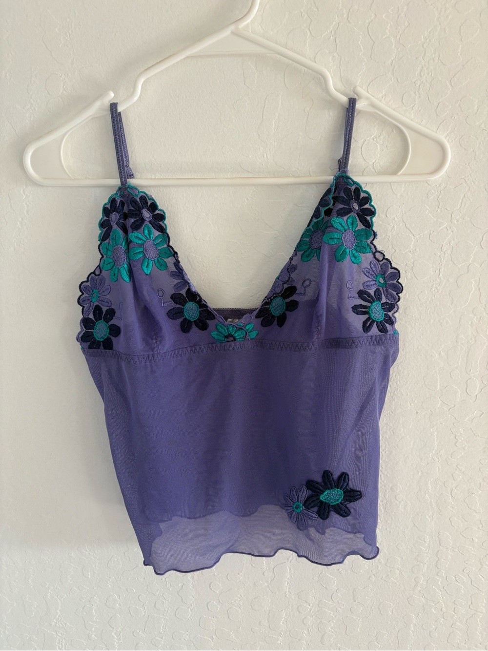 Vintage Purple and Blue Mesh Tank Top